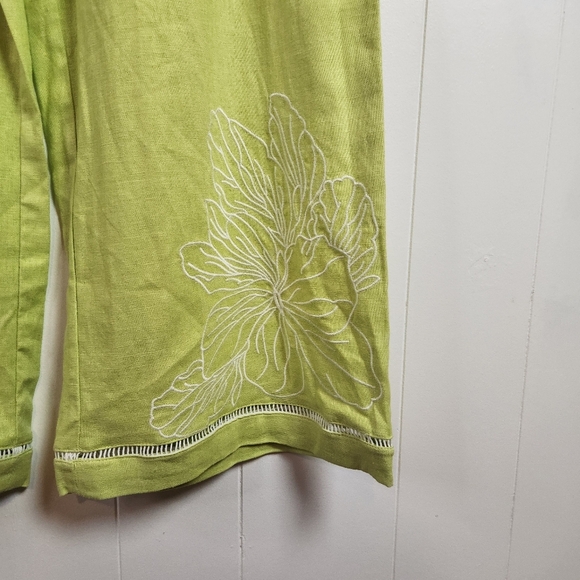House Of Harlow 1960 Lime Green Linen Blend High Rise Wide Leg Pants Size XS - Picture 5 of 13